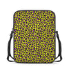 Yellow And Purple Leopard Pattern Print Rectangular Crossbody Bag