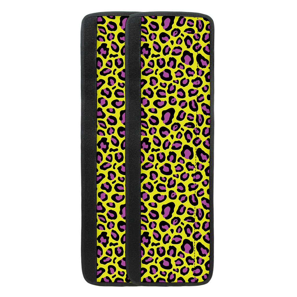 Yellow And Purple Leopard Pattern Print Refrigerator Handle Covers
