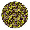 Yellow And Purple Leopard Pattern Print Round Floor Mat