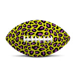 Yellow And Purple Leopard Pattern Print Rugby Ball