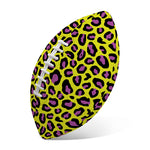 Yellow And Purple Leopard Pattern Print Rugby Ball
