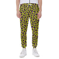 Yellow And Purple Leopard Pattern Print Joggers