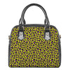 Yellow And Purple Leopard Pattern Print Shoulder Handbag