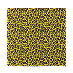 Yellow And Purple Leopard Pattern Print Silk Bandana
