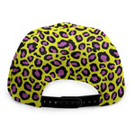 Yellow And Purple Leopard Pattern Print Snapback Cap