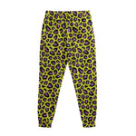 Yellow And Purple Leopard Pattern Print Sweatpants