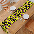 Yellow And Purple Leopard Pattern Print Table Runner