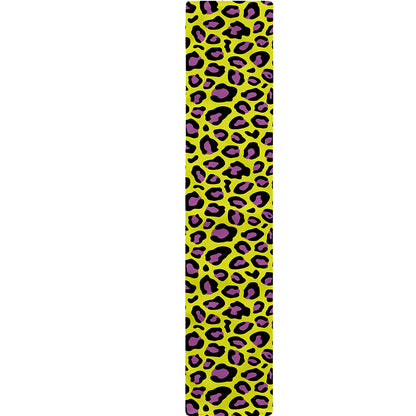Yellow And Purple Leopard Pattern Print Table Runner