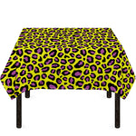 Yellow And Purple Leopard Pattern Print Tablecloth