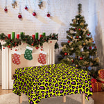 Yellow And Purple Leopard Pattern Print Tablecloth