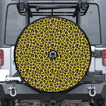 Yellow And Purple Leopard Pattern Print Tire Cover With Camera Hole