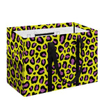 Yellow And Purple Leopard Pattern Print Utility Tote Bag