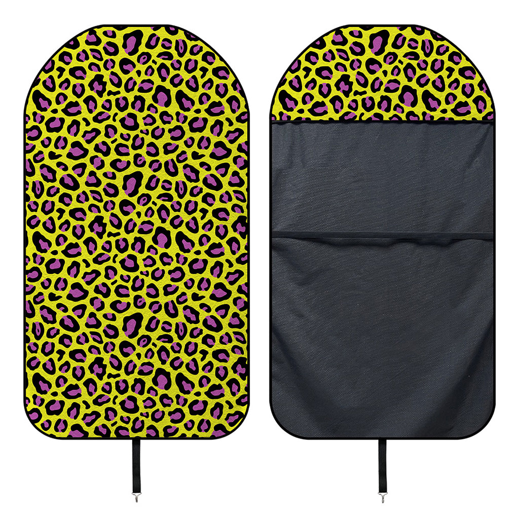 Yellow And Purple Leopard Pattern Print Waterproof Car Seat Cover