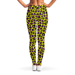 Yellow And Purple Leopard Pattern Print Women's Leggings