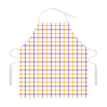 Yellow And Purple Tattersall Print Adjustable Apron