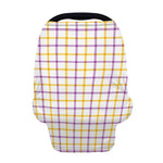 Yellow And Purple Tattersall Print Baby Seat Cover
