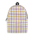 Yellow And Purple Tattersall Print School Backpack