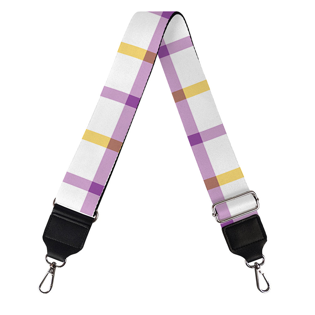Yellow And Purple Tattersall Print Bag Strap