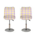 Yellow And Purple Tattersall Print Bar Stool Covers