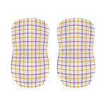 Yellow And Purple Tattersall Print Bar Stool Covers