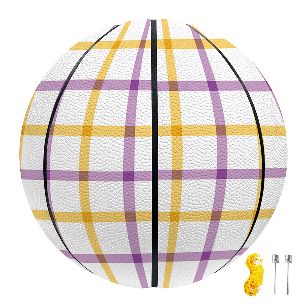 Yellow And Purple Tattersall Print Basketball