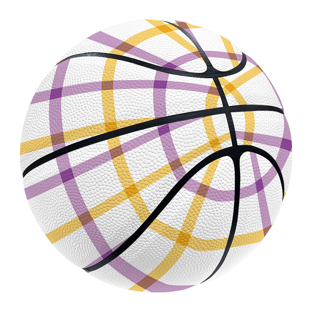Yellow And Purple Tattersall Print Basketball