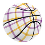 Yellow And Purple Tattersall Print Basketball