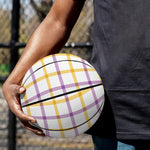 Yellow And Purple Tattersall Print Basketball