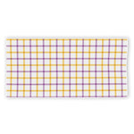 Yellow And Purple Tattersall Print Beach Towel