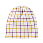 Yellow And Purple Tattersall Print Beanie