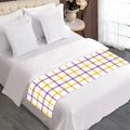 Yellow And Purple Tattersall Print Bed Runner