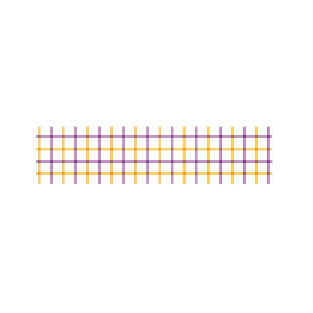 Yellow And Purple Tattersall Print Bed Runner