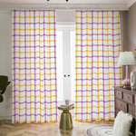 Yellow And Purple Tattersall Print Blackout Pencil Pleat Curtains