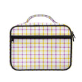 Yellow And Purple Tattersall Print Briefcase Bible Bag