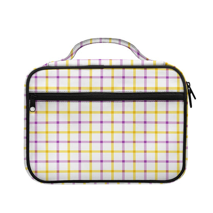 Yellow And Purple Tattersall Print Briefcase Bible Bag