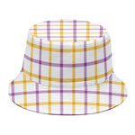 Yellow And Purple Tattersall Print Bucket Hat