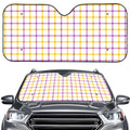 Yellow And Purple Tattersall Print Car Windshield Sun Shade