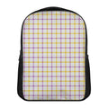 Yellow And Purple Tattersall Print Casual Backpack
