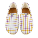 Yellow And Purple Tattersall Print Casual Shoes