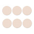 Yellow And Purple Tattersall Print Coaster Set