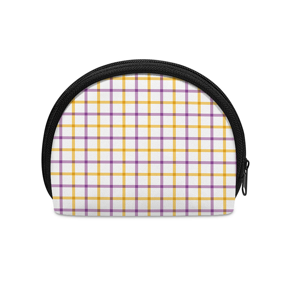 Yellow And Purple Tattersall Print Coin Purse