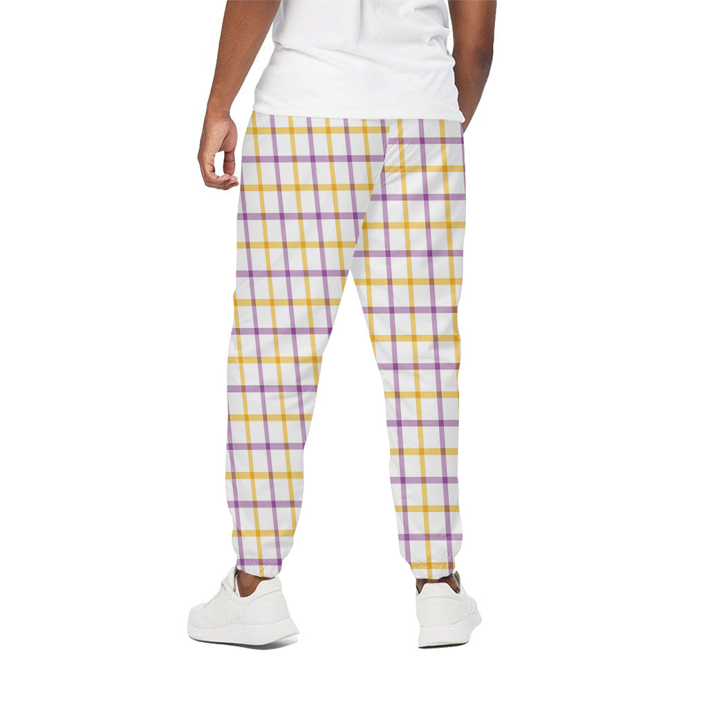 Yellow And Purple Tattersall Print Cotton Pants