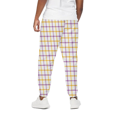 Yellow And Purple Tattersall Print Cotton Pants