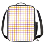 Yellow And Purple Tattersall Print Crossbody Lunch Bag