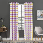 Yellow And Purple Tattersall Print Curtain