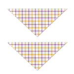 Yellow And Purple Tattersall Print Dog Bandana