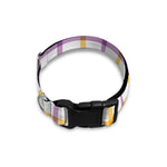 Yellow And Purple Tattersall Print Dog Collar