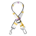 Yellow And Purple Tattersall Print Dog Seat Belt