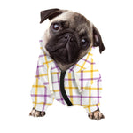 Yellow And Purple Tattersall Print Dog Zip Up Hoodie