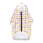 Yellow And Purple Tattersall Print Dog Zip Up Hoodie